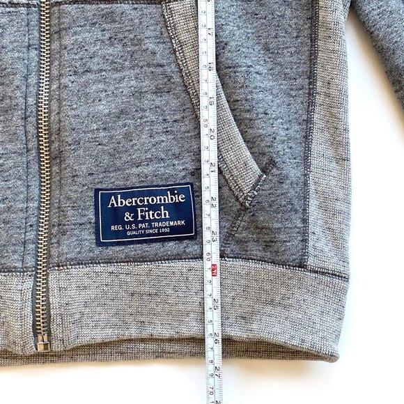 Abercrombie & Fitch Mens M Gray Full-Zip Sherpa Lined Hoodie Jacket Heavyweight - Picture 11 of 13